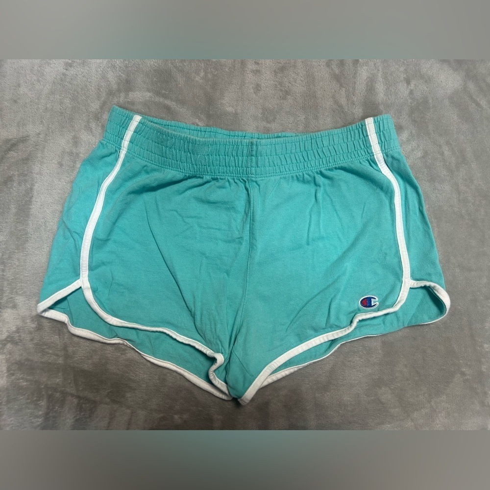 Champion Cotton Short Shorts Women’s Medium Teal Gym Cheer